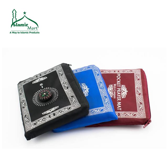 Travelling Prayer mat with Qibla Numa/ Pocket Janamaz