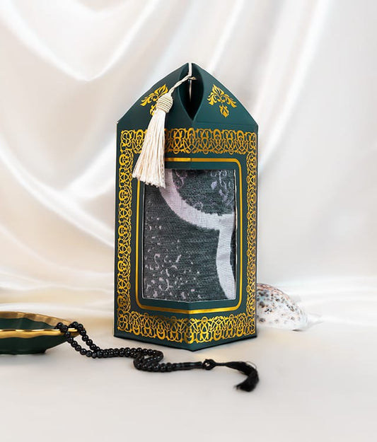 Gift box traditional prayer mat with 99 beads tasbeeh