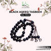 33 Beads Black Aqeeq 10mm Tasbeeh with chain